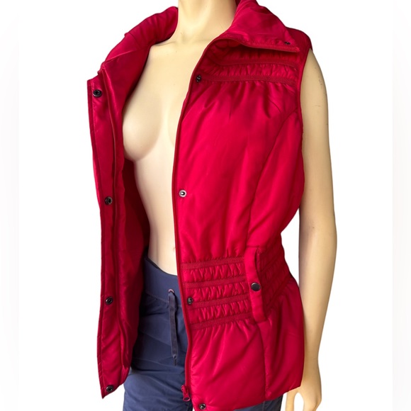 New Directions Red Zipper Snap Front Closure Women’s Puffer Jacket - Picture 2 of 9